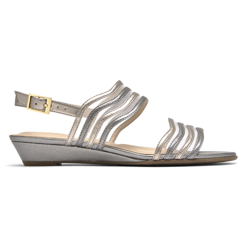 Rockport Womens Total Motion Zandra Mesh - Sandals Silver - RHC683291